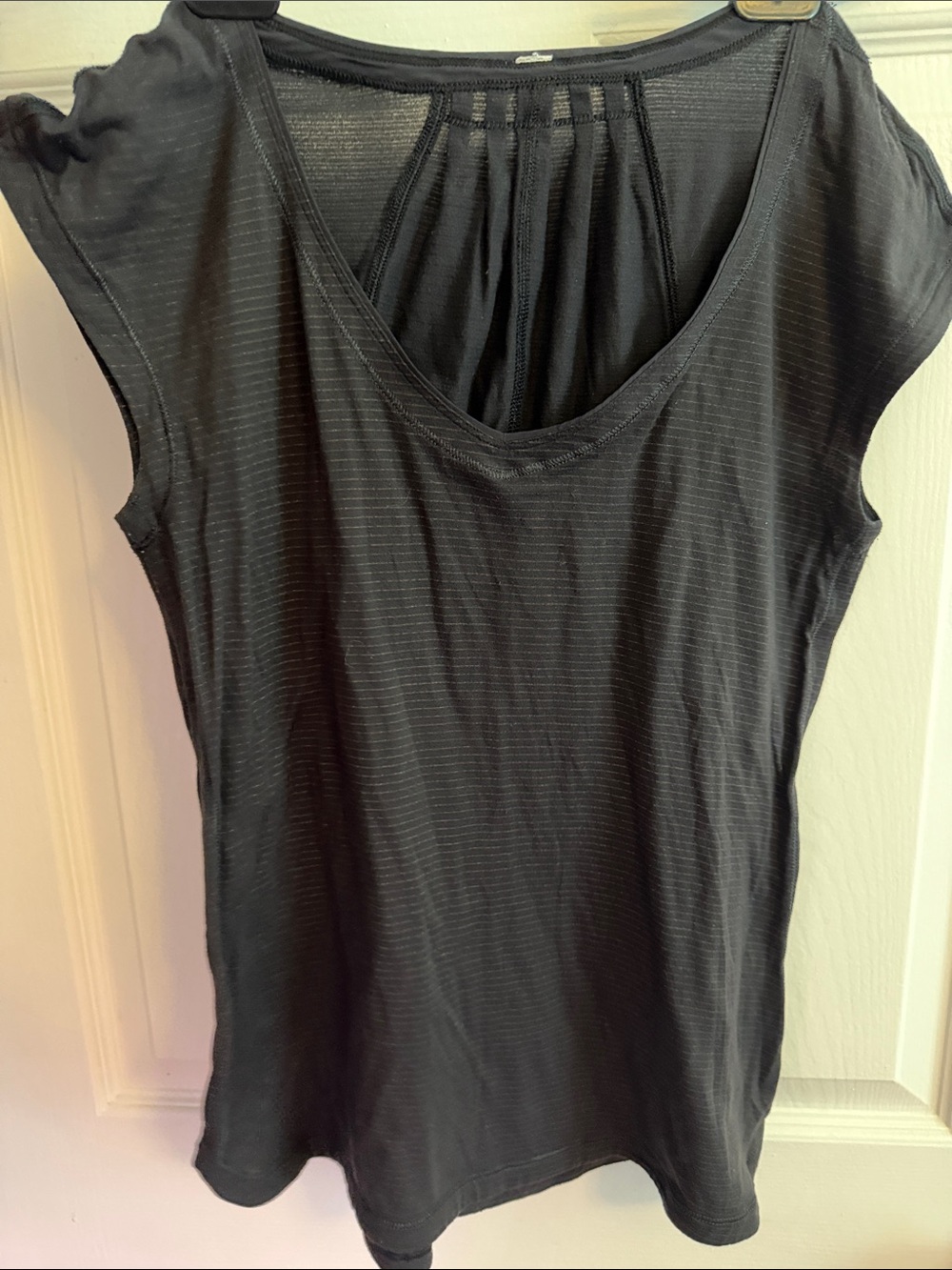 LULULEMON Athletica Black Short Sleeve Cotton Top- Size 4- Used